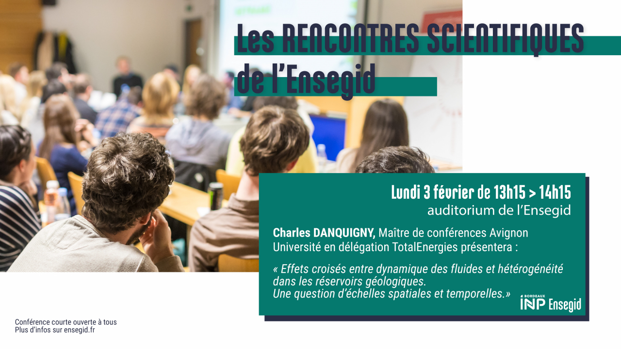 Rencontres Scientifiques de l'ENSEGID : Charles Daquigny Rencontres Scientifiques de l'ENSEGID : Charles Daquigny