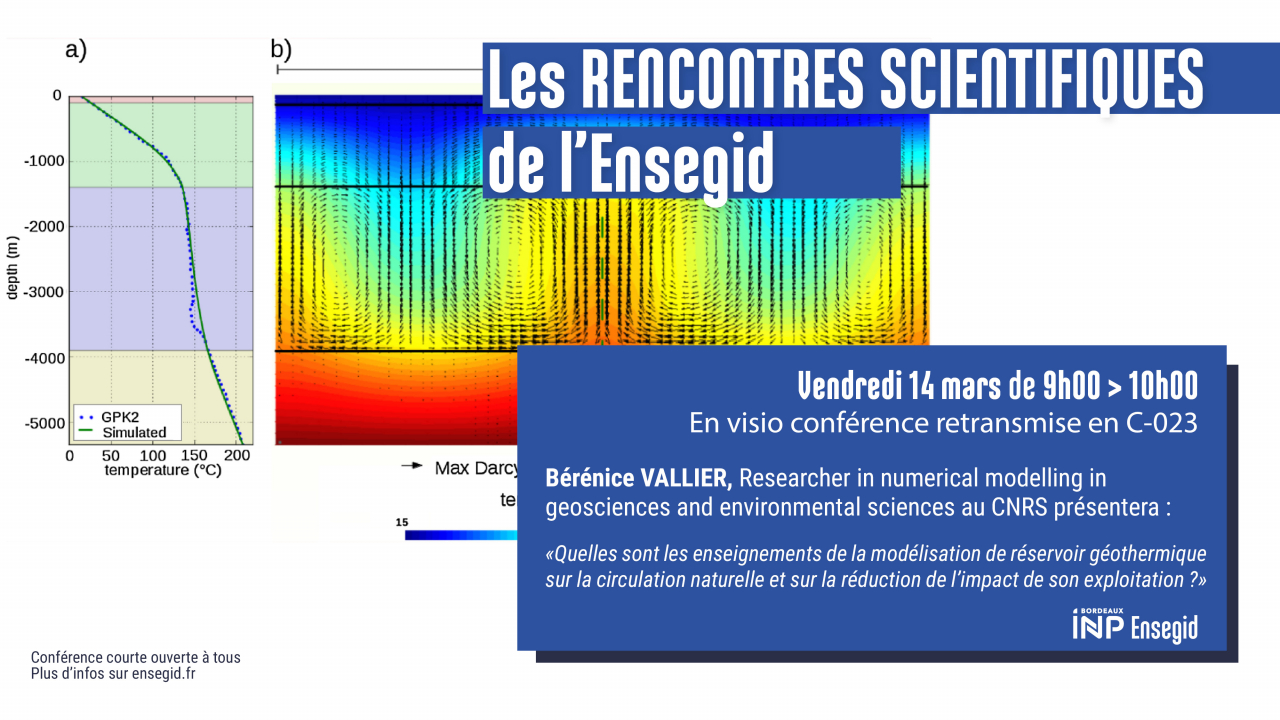 Rencontres Scientifiques de l'ENSEGID : Bérénice Vallier Rencontres Scientifiques de l'ENSEGID : Bérénice Vallier